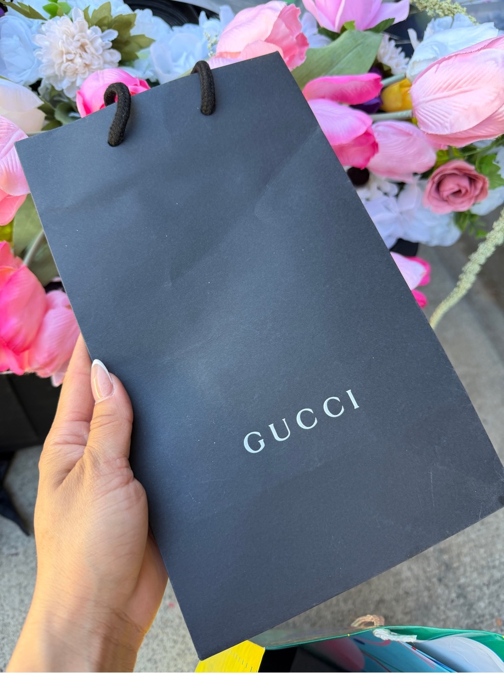 Gucci Black Gift Bag with White Logo